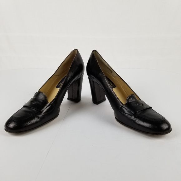 Enrico Gori Italian black leather pumps size 39 - Picture 1 of 8